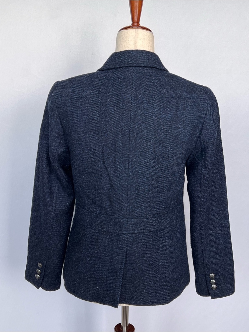 Talbots Navy Herringbone Wool-Blend Blazer - Picture 3 of 12